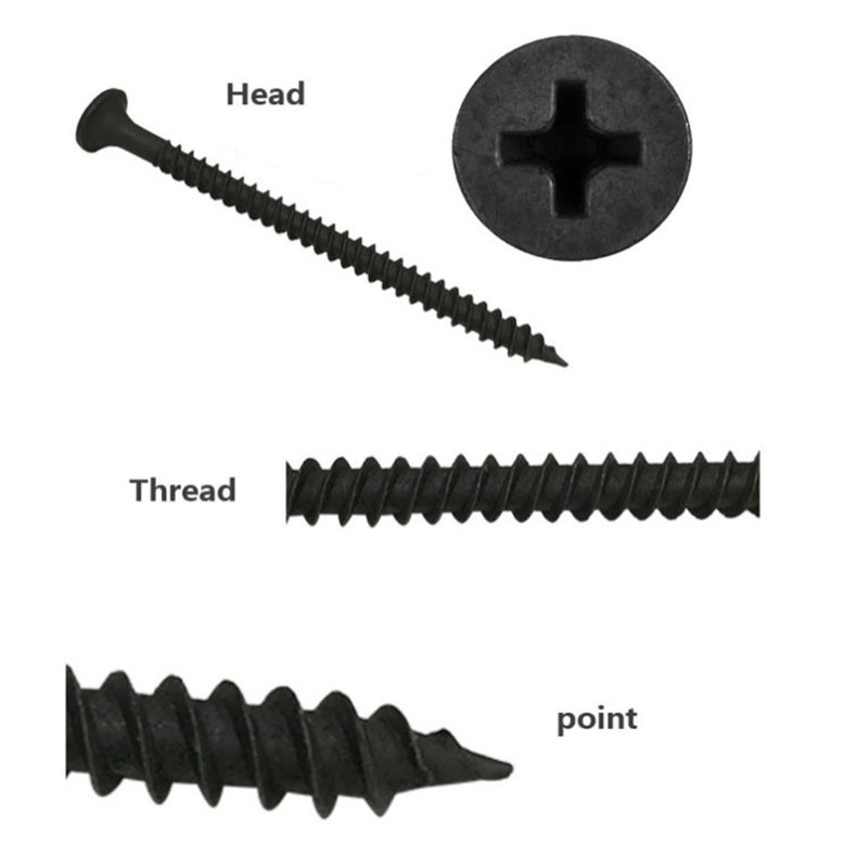 Black Bugle Head Fine Thread Twin Fast Drywall Screws3